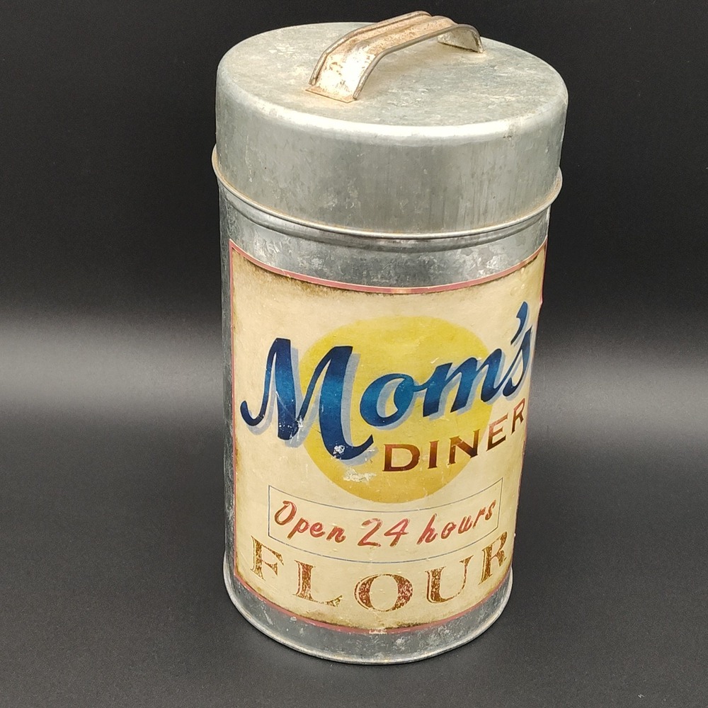 Nesting Canister Galvanized Steel Retro Style Lid 10in X 5.5in B40.1GA4040